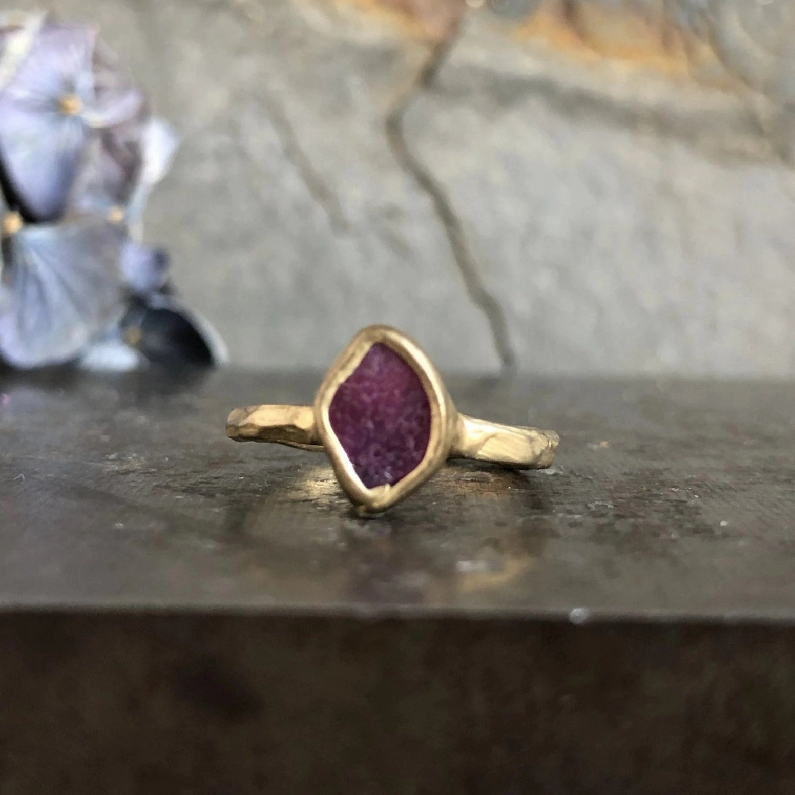 Daytime Shine Guardian Ring - Ruby   Brass