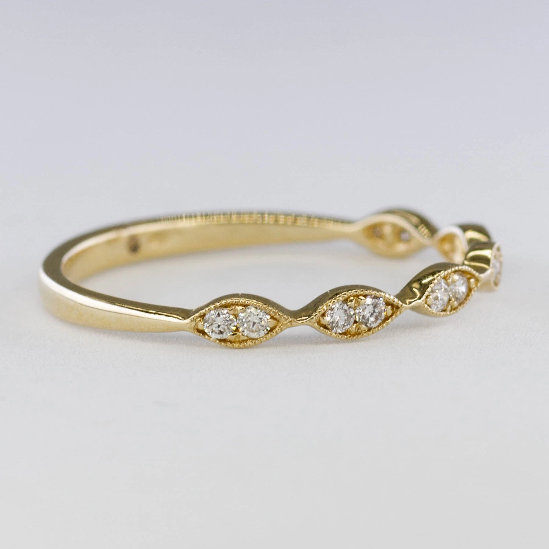 '100 Ways' Art Deco Inspired Wedding Bands | Options Available | 0.15ctw | Daytime Shine