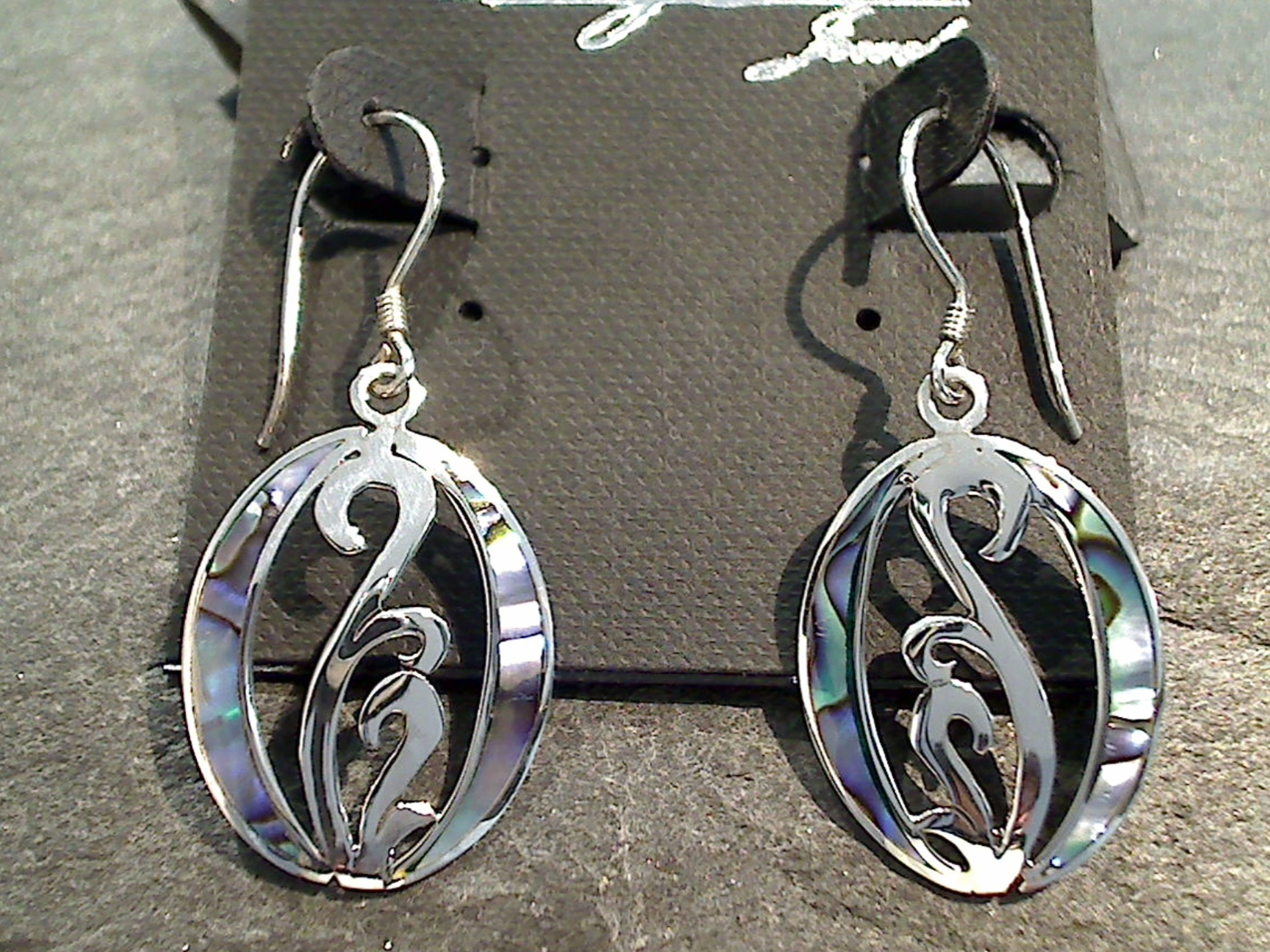 Statement Layer Fashion Elegance Abalone, Sterling Silver Earrings