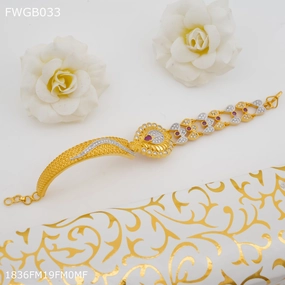 Bridal Ready Refined Gifts Freemen 1mg Dimond with gold plated bracelet For Women - FWGB033