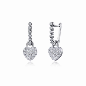 Shimmer Effect Enchanted Look Heart Earrings
