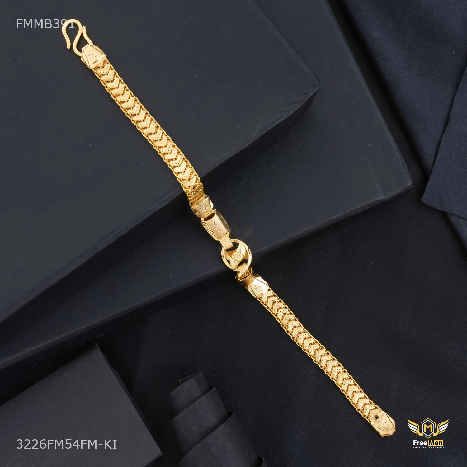 Classic Gift Trendy Appeal Heart Patta with Nawabi Lotus Bracelet for Men - FMMB391