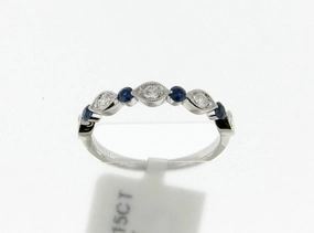 Henri Daussi Half Anniversary Diamond Wedding Ring in 14K White Gold (0.16ctw) Classic Memento