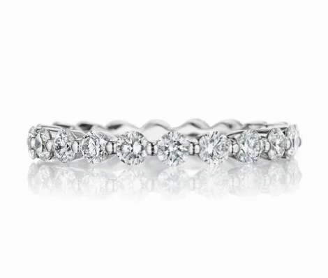 Creative Style Style Staple Henri Daussi Half Anniversary Diamond Wedding Ring in 18K White Gold (0.70ctw)