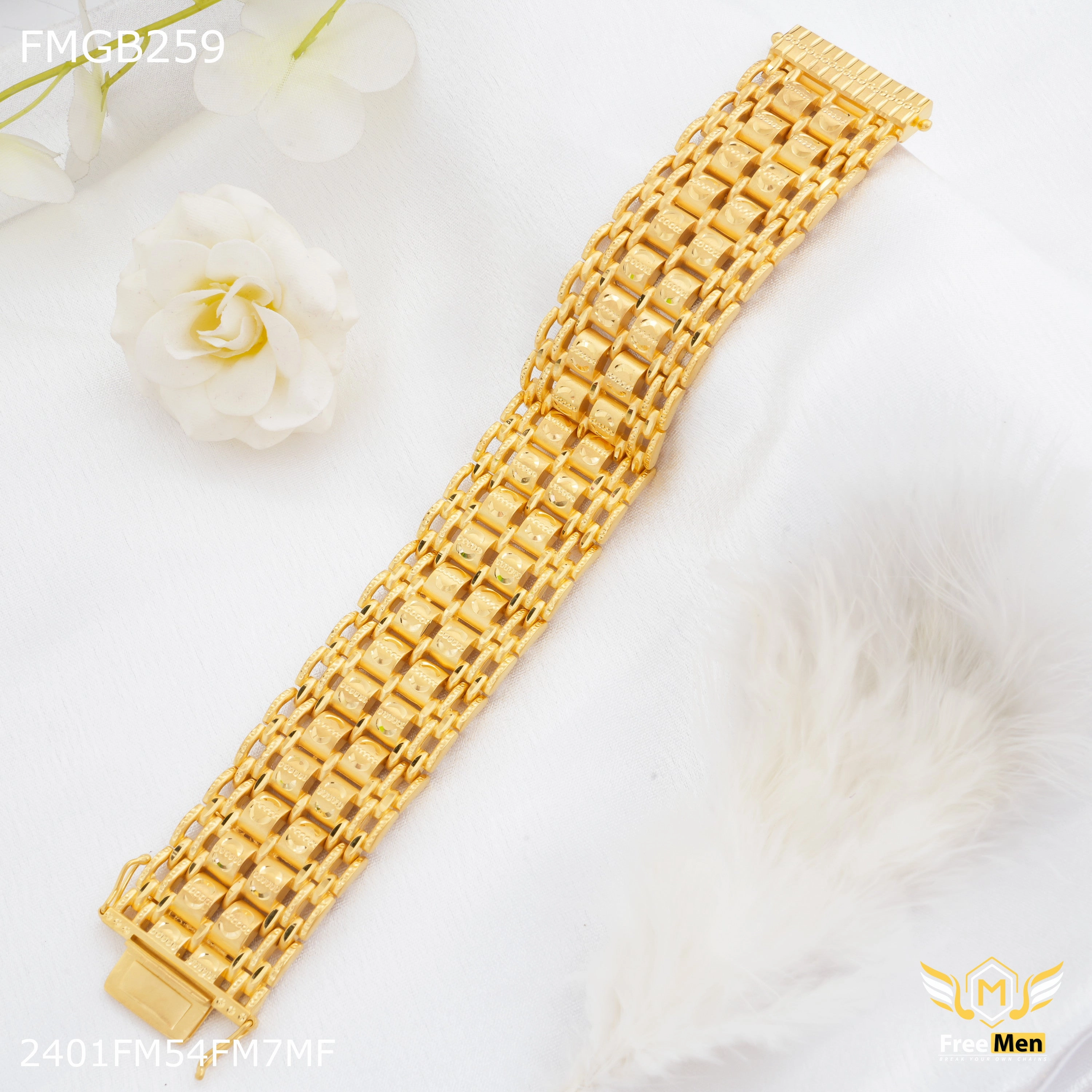 Minimal Spark Stylish Addition Freemen Designer C cutting Bracelate for Men - FMGB259