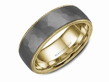 CrownRing Textured 7.5mm Wedding Ring in 14K Yellow Gold/Tantalum Fashionable Product Classic Symbol