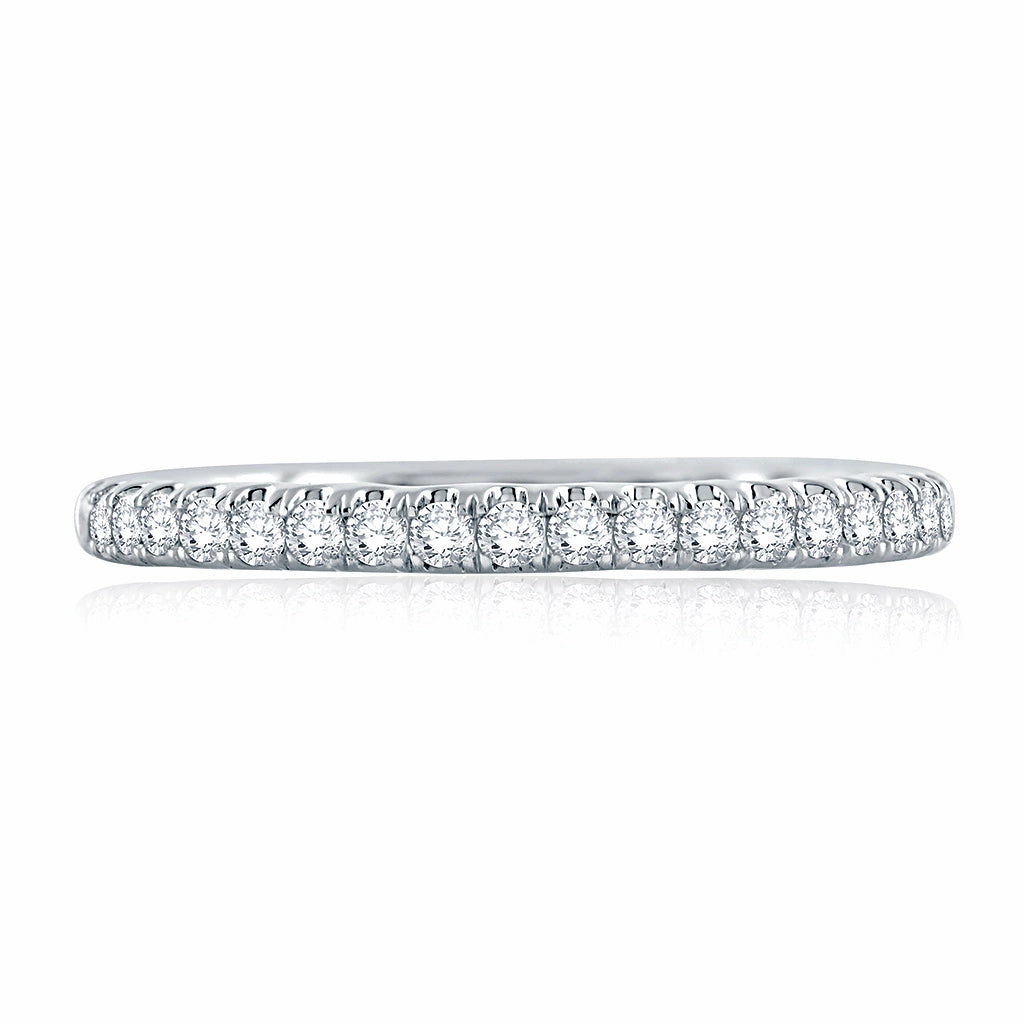 Beautiful Keepsake A. Jaffe Classics Diamond Wedding Band in White Gold