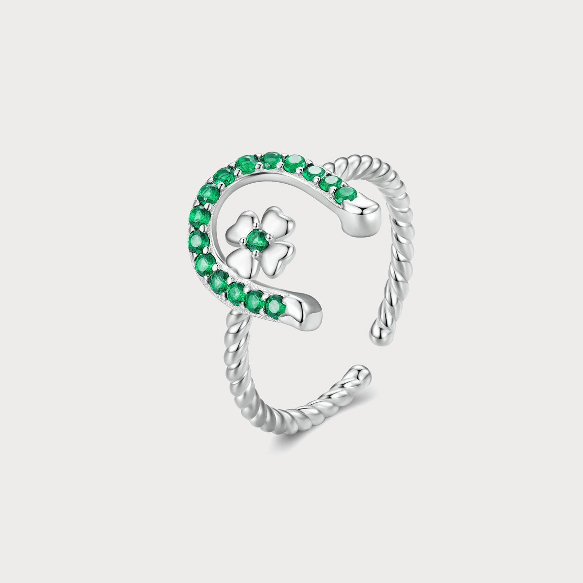 Minimal Form Perfect Present Horseshoe Clover Ring