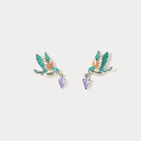 Hummingbird Earrings Miniature Decoration Vintage Style