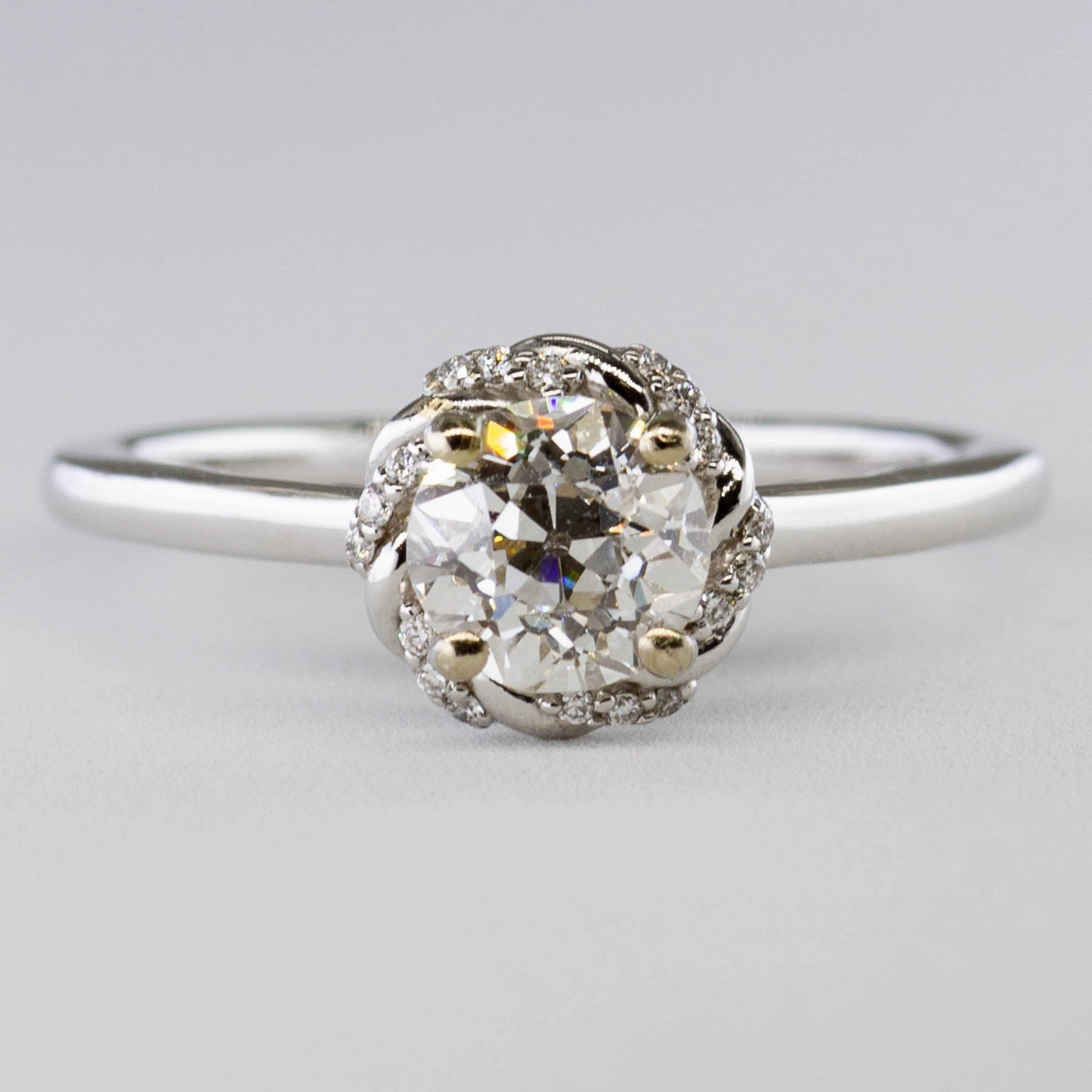 '100 Ways' Old European Twisted Halo Engagement Ring | 0.99ctw | SZ 7 | Everyday Look Sun Kissed
