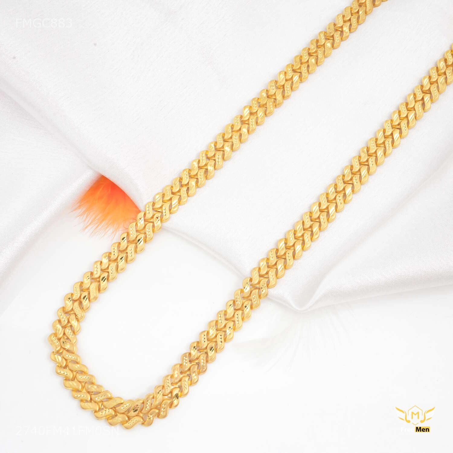 Designer Cuban Link Pokel golden plated Chain - FMGC883 Dazzle Factor Elegant Spark