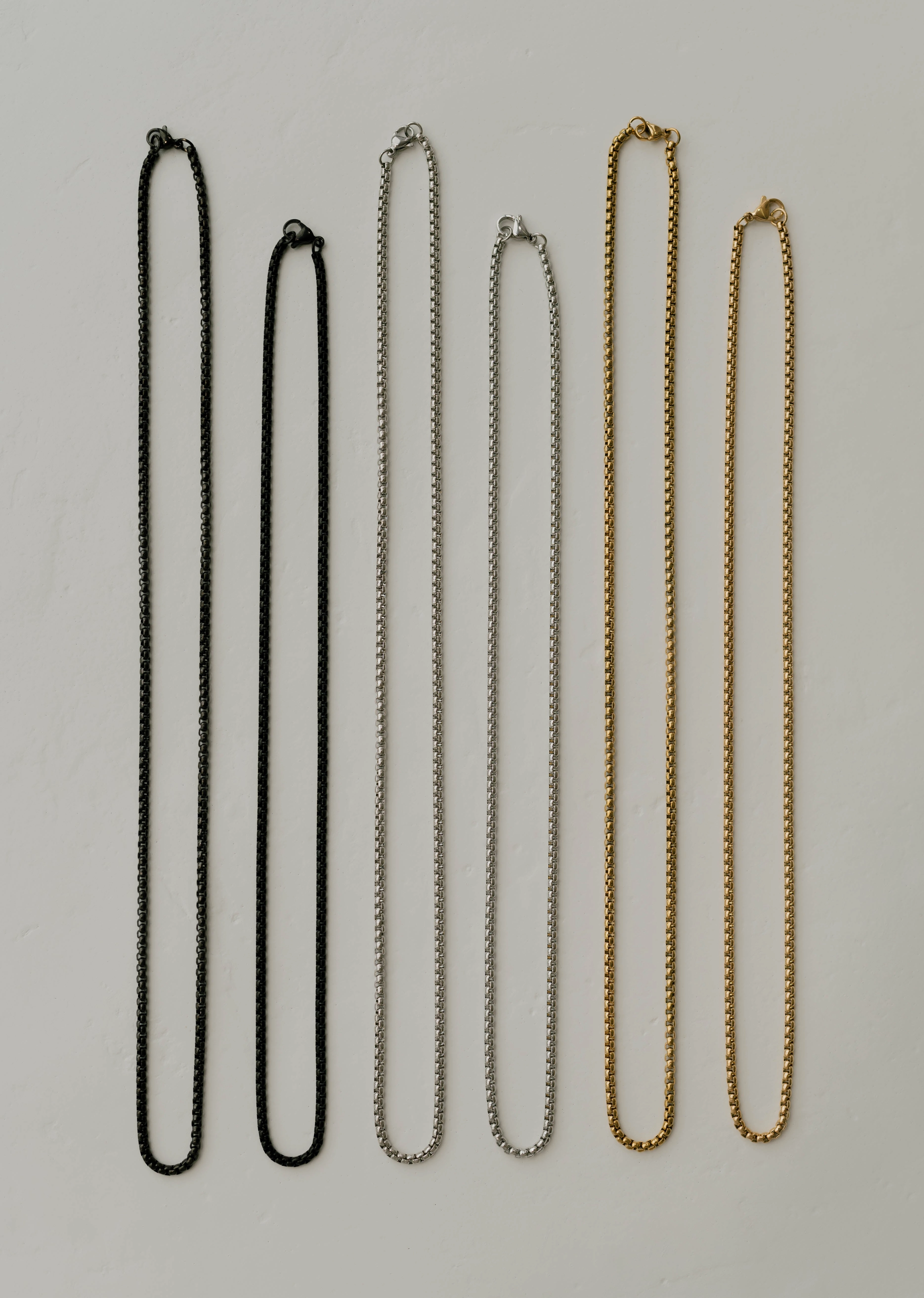 Radiant Finish Pieces Glamourous Piece Box Chain Necklace ?C Black