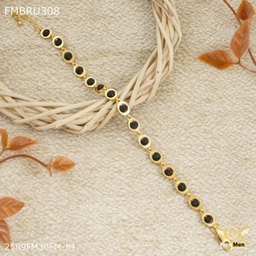 Freemen Golden Owel Rudraksha Bracelet For Men - FMBRU308 Gleaming Form Brilliant Finish