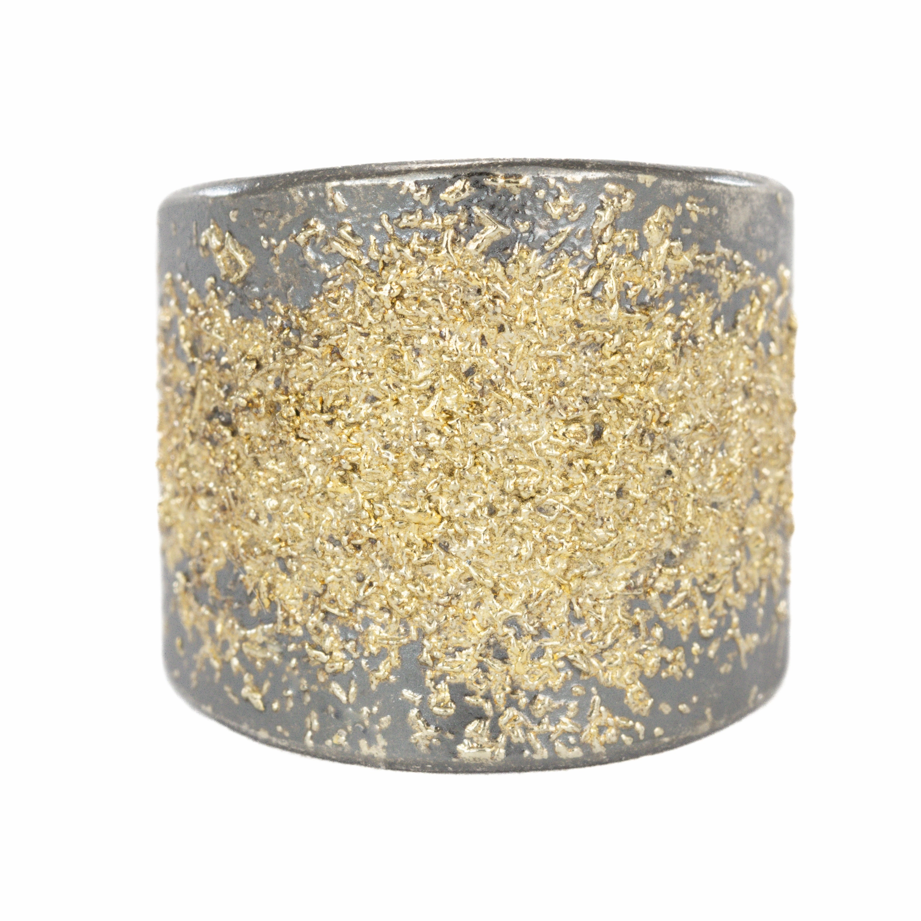 Elegant Choice KMJ Staple Tall Cigar Band - 22k Gold, Oxidized Silver