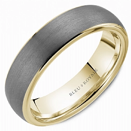 Designer Item CrownRing Textured 6mm Wedding Ring in 14K Yellow Gold/Tantalum