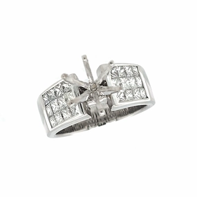 Invisible Set Diamond Semi-Mount Engagement Ring Handcrafted Art Glam Choice