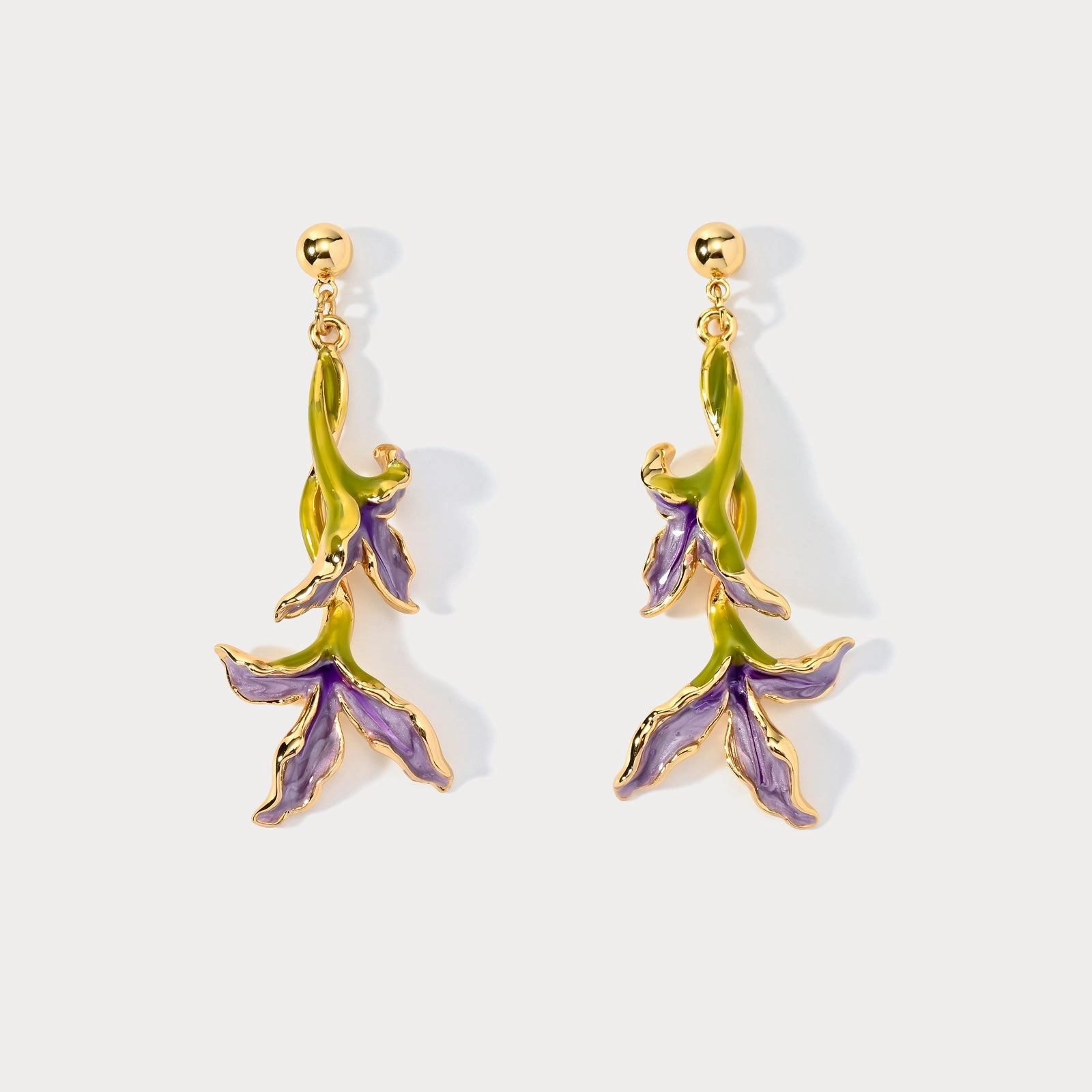 Iris Flower Earrings Summer Accent Oversized Trinket