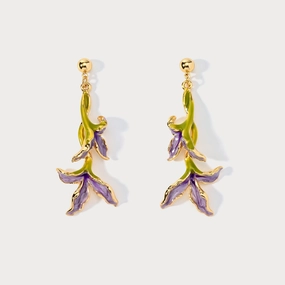 Iris Flower Earrings Summer Accent Oversized Trinket