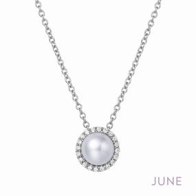June Birthstone Necklace Graceful Motion