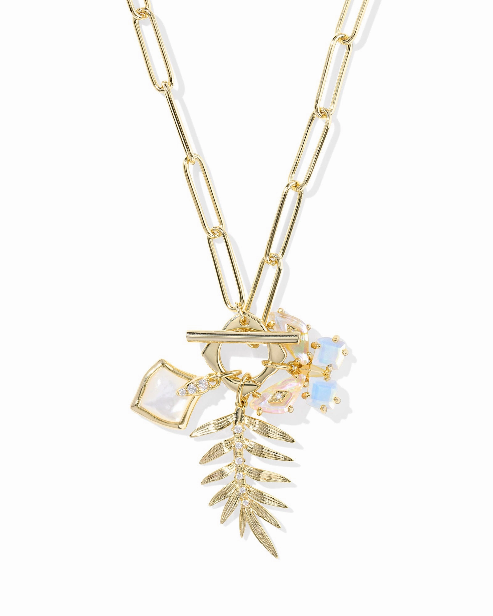 Quiet Shine Formal Accent Kendra Scott Bianca Butterfly Gold Iridescent White Mix Charm Necklace