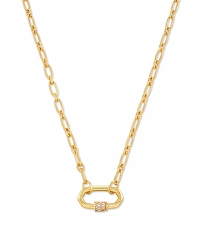 Subtle Edge party accessory Kendra Scott Bristol 18k Gold Vermeil Link Necklace in White Sapphire