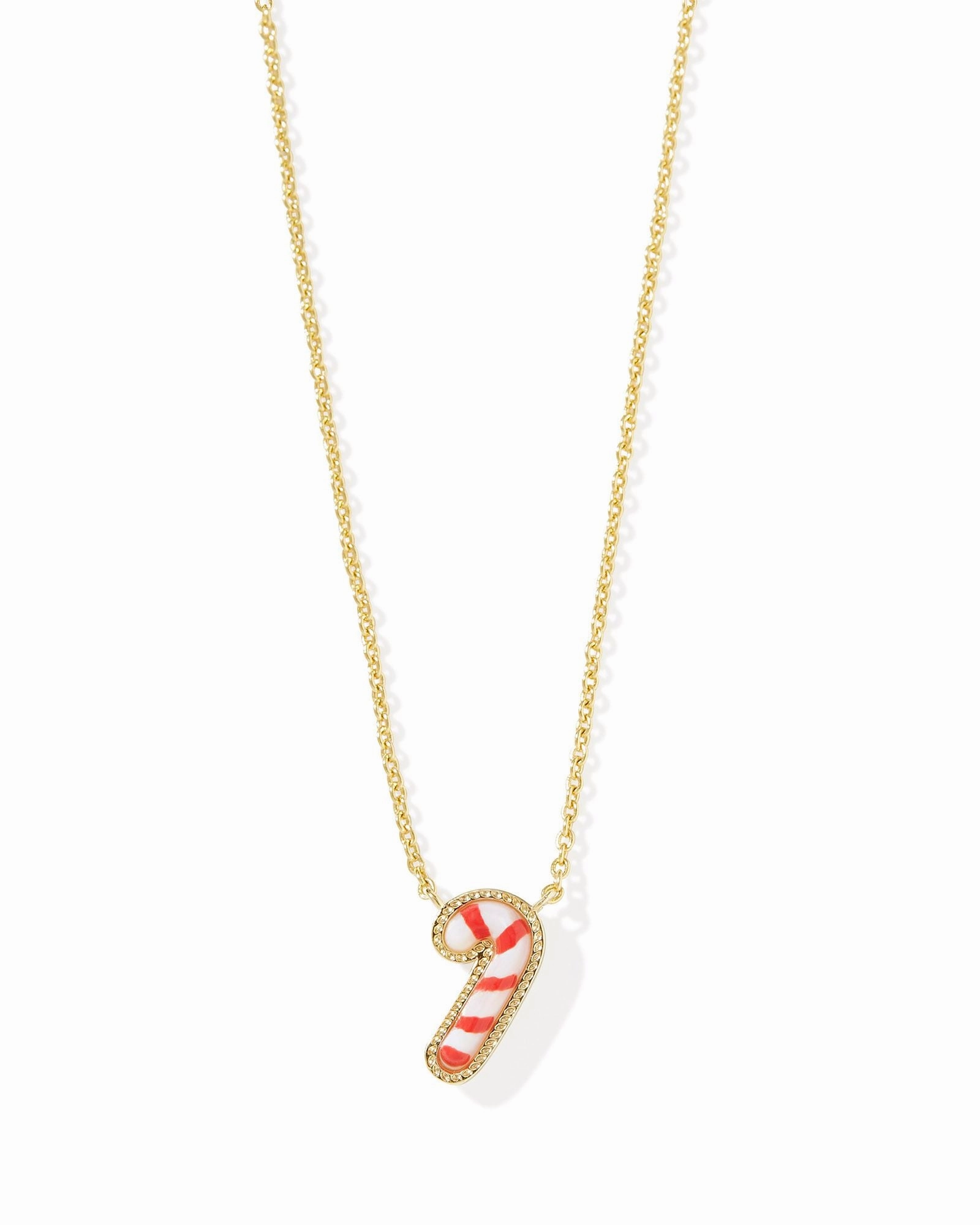 Kendra Scott Candy Cane Gold Short Pendant Necklace in Ivory Mother-of-Pearl Event Edge Fresh Elements