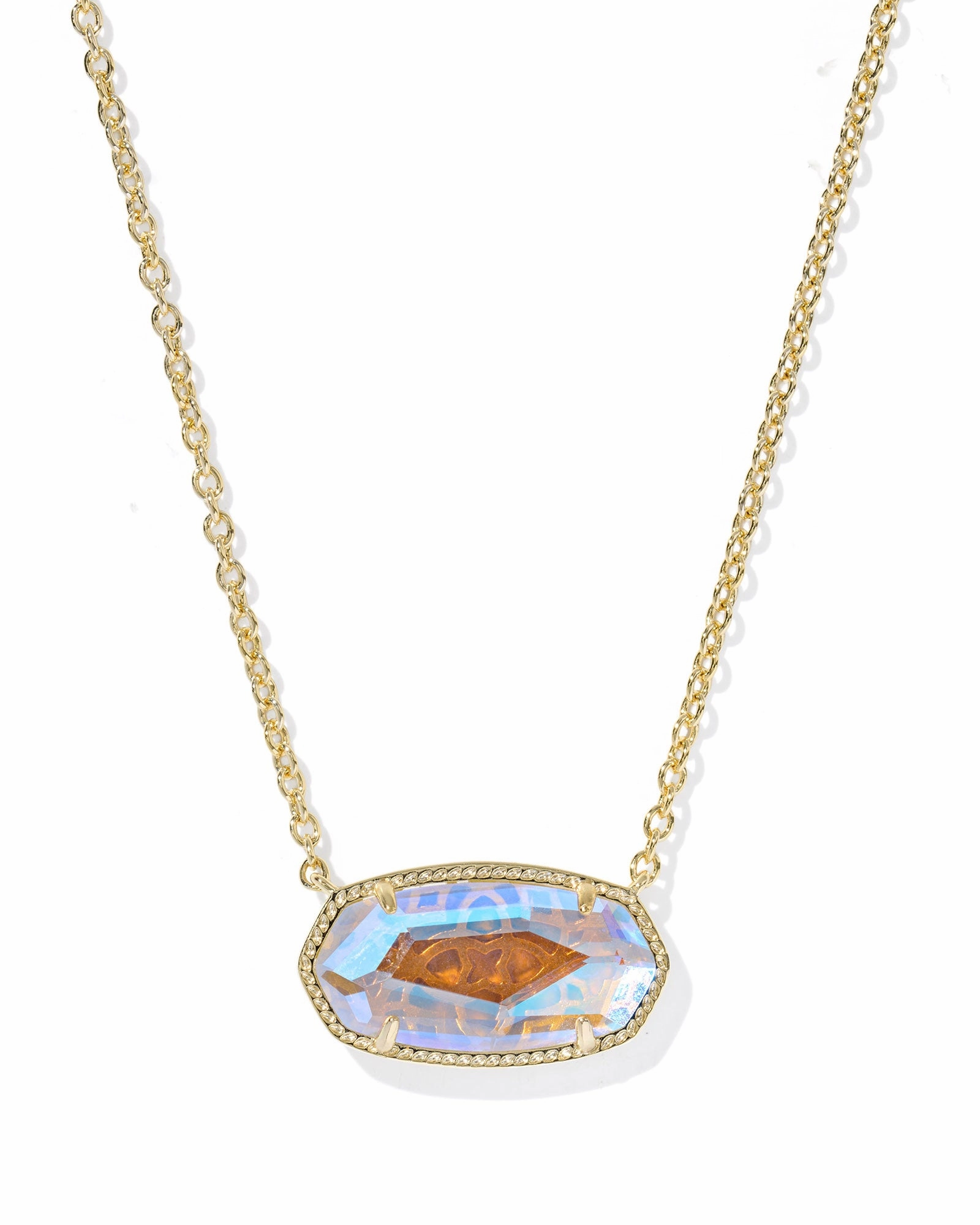 Everlasting Appeal Sparkling Style Kendra Scott Elisa Statement Gold Dichroic Glass Short Pendant Necklace