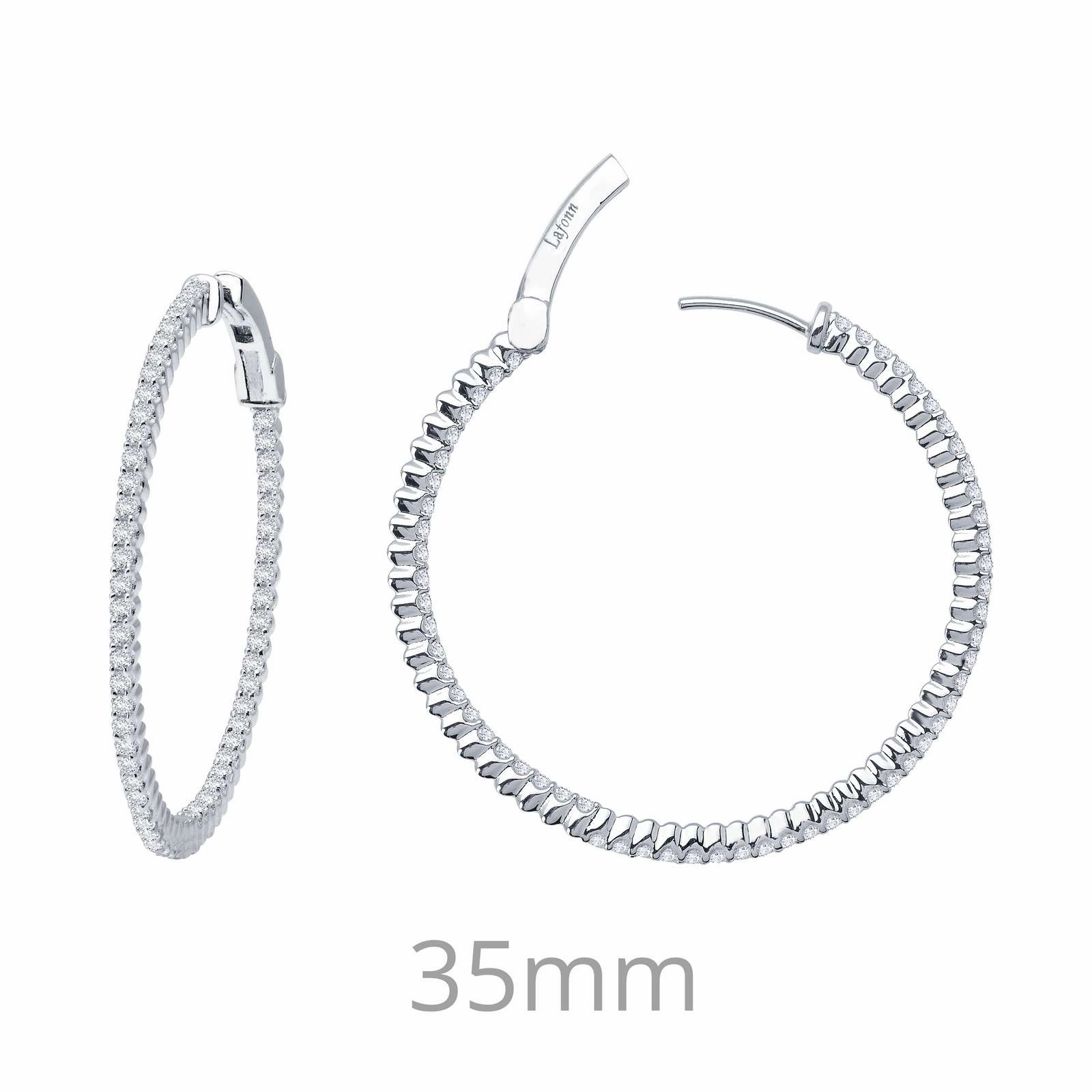 Lafonn 35mm Inside/Outside Hoops Minimal Charm