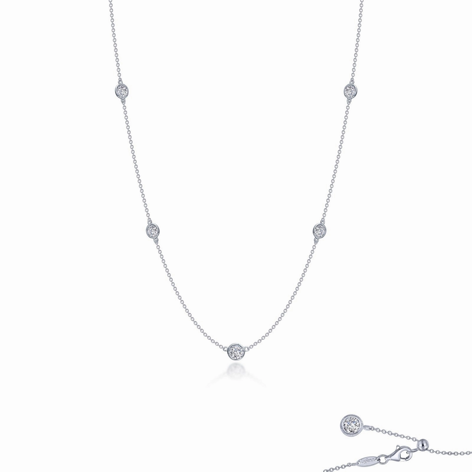 Shimmer Detail Lafonn Bezel Station Necklace, 20"