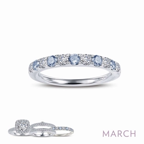 Lafonn Birthstone Stacker Ring - March Luminous Shine