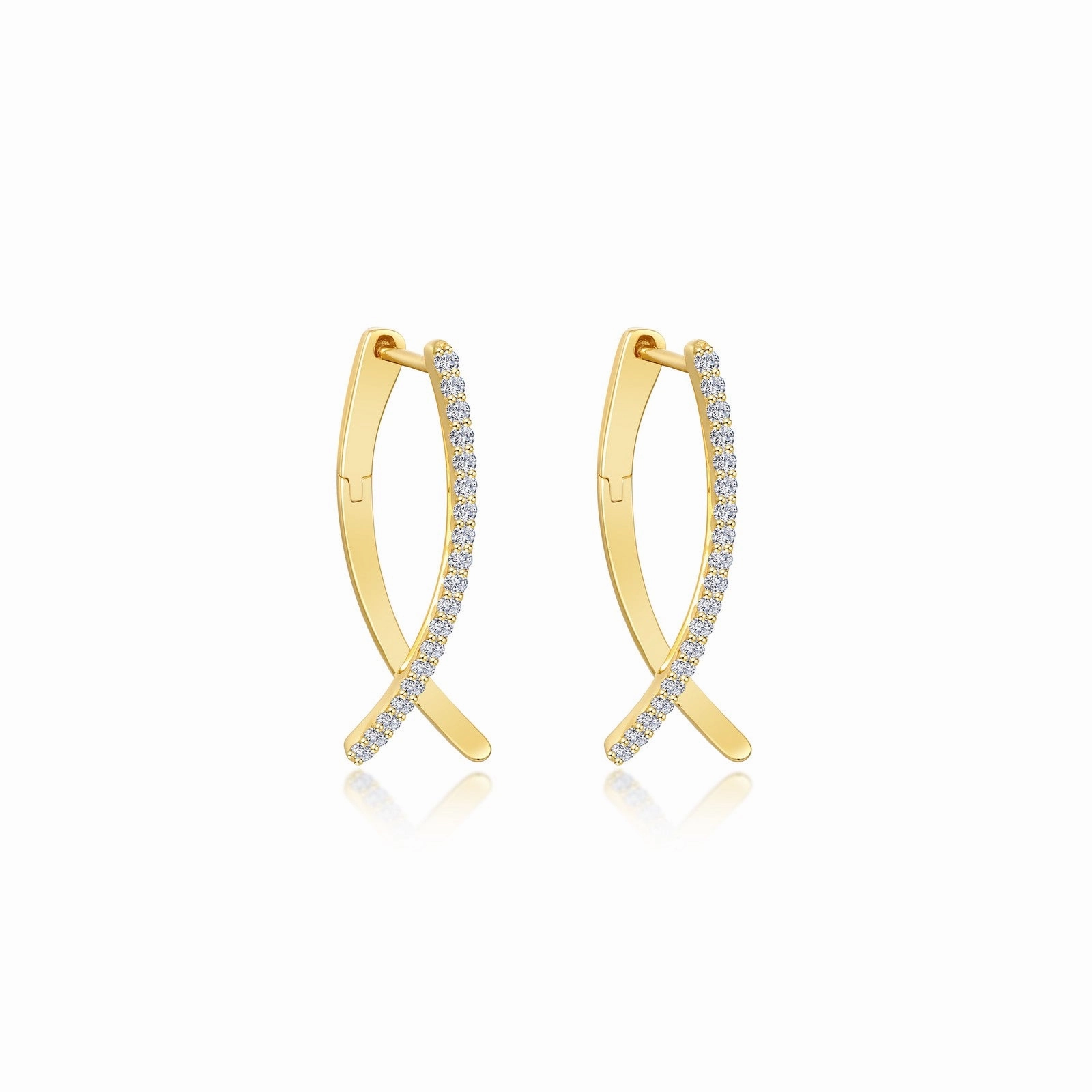 Lafonn Crossover Earrings Cozy Accent Close Focus