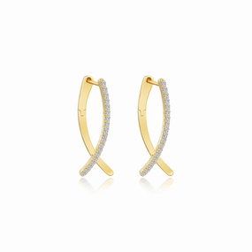 Lafonn Crossover Earrings Cozy Accent Close Focus