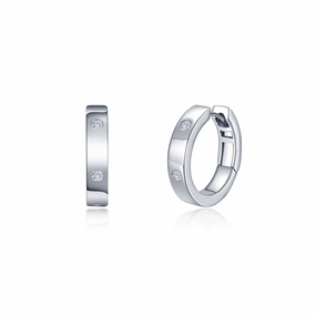 Shiny Details Subtle Accent Lafonn Invisible Set Hoop Earrings