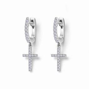 Fashion Design Versatile Accent Lafonn Mini Dangling Cross Earrings
