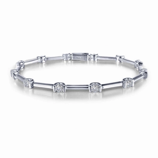 Premium Charm Lafonn Semi-Bezel Link Bracelet, 7.2"
