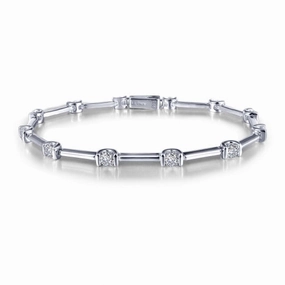 Premium Charm Lafonn Semi-Bezel Link Bracelet, 7.2"