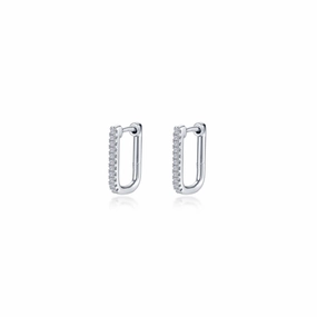 Charming Edge Graceful Motion Lafonn Small Rectangle Hoop Earrings