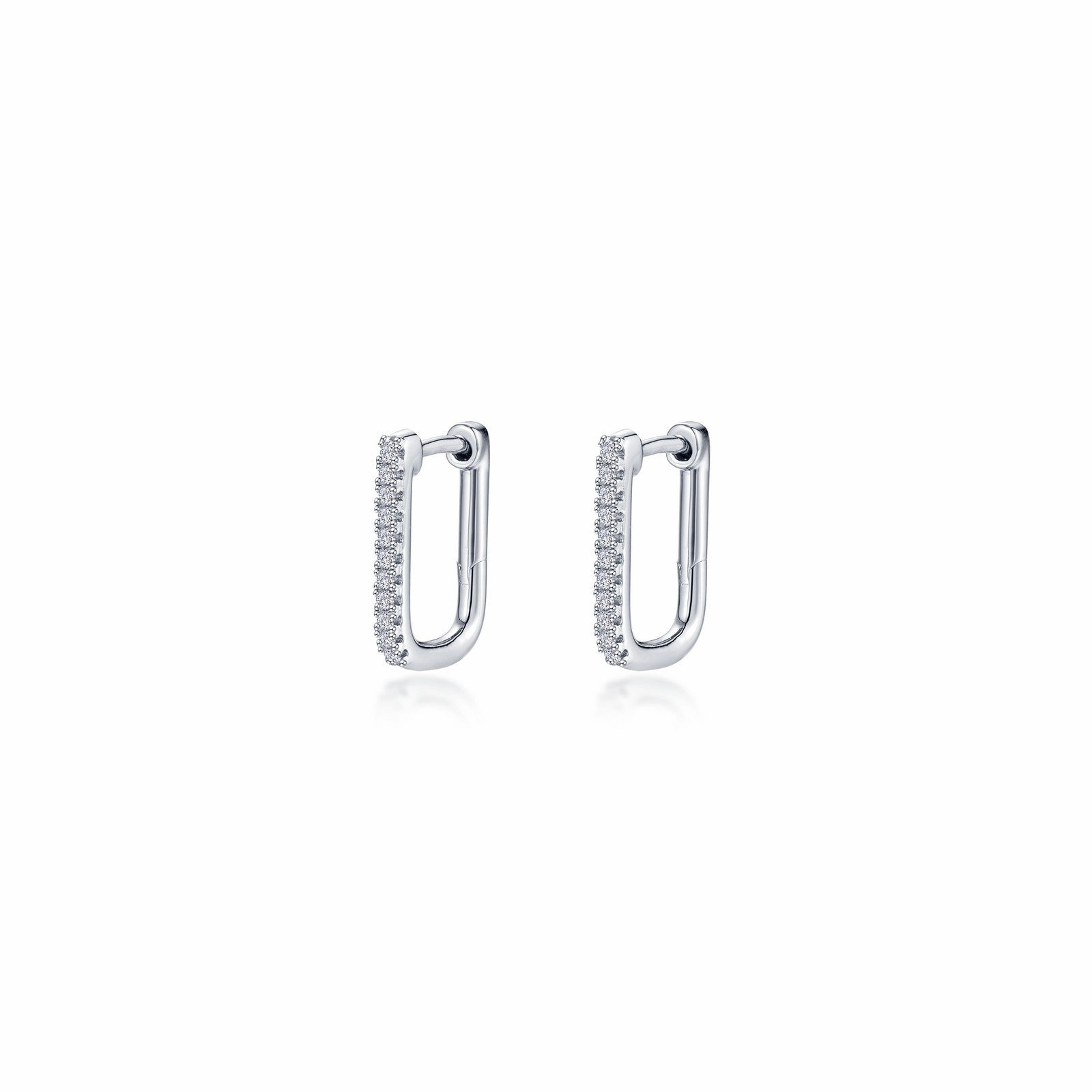 Charming Edge Graceful Motion Lafonn Small Rectangle Hoop Earrings