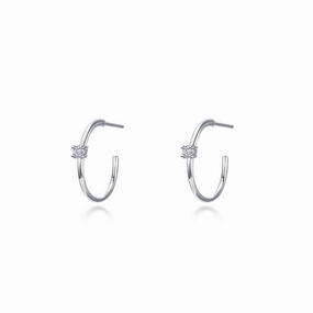 Street Style Lafonn Solitaire Accent Hoop Earrings