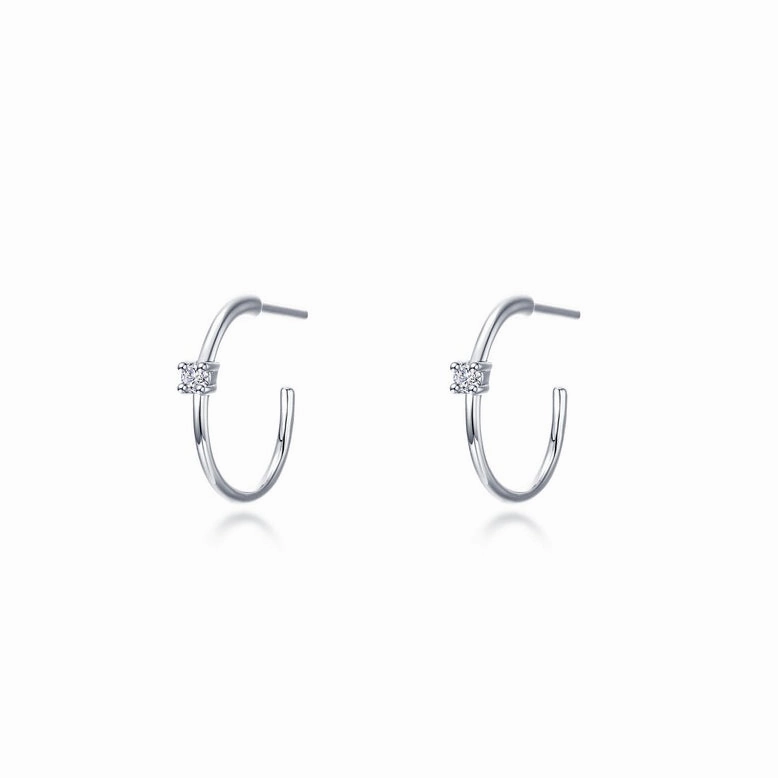 Street Style Lafonn Solitaire Accent Hoop Earrings