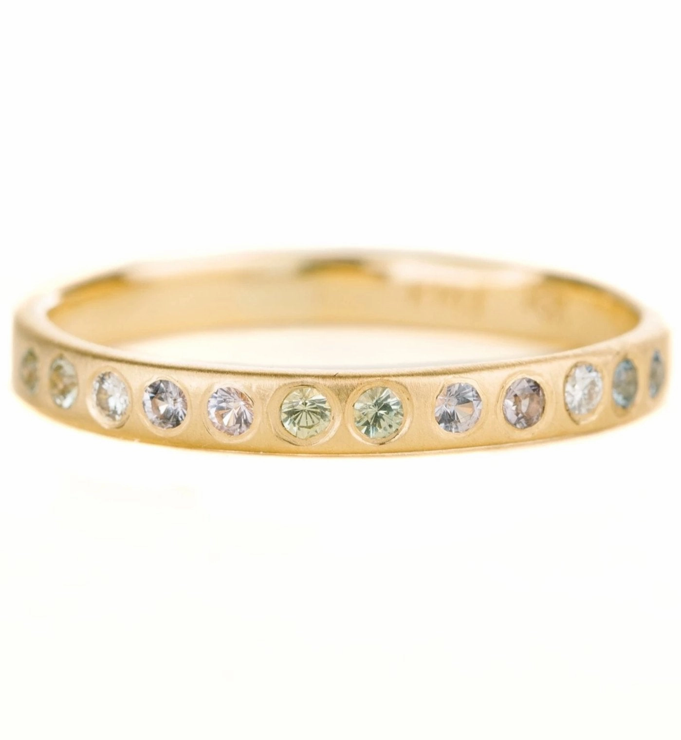 Dress Down Laurel Band - 18ky, Ethically Sourced Montana Sapphires   Reclaimed Diamonds
