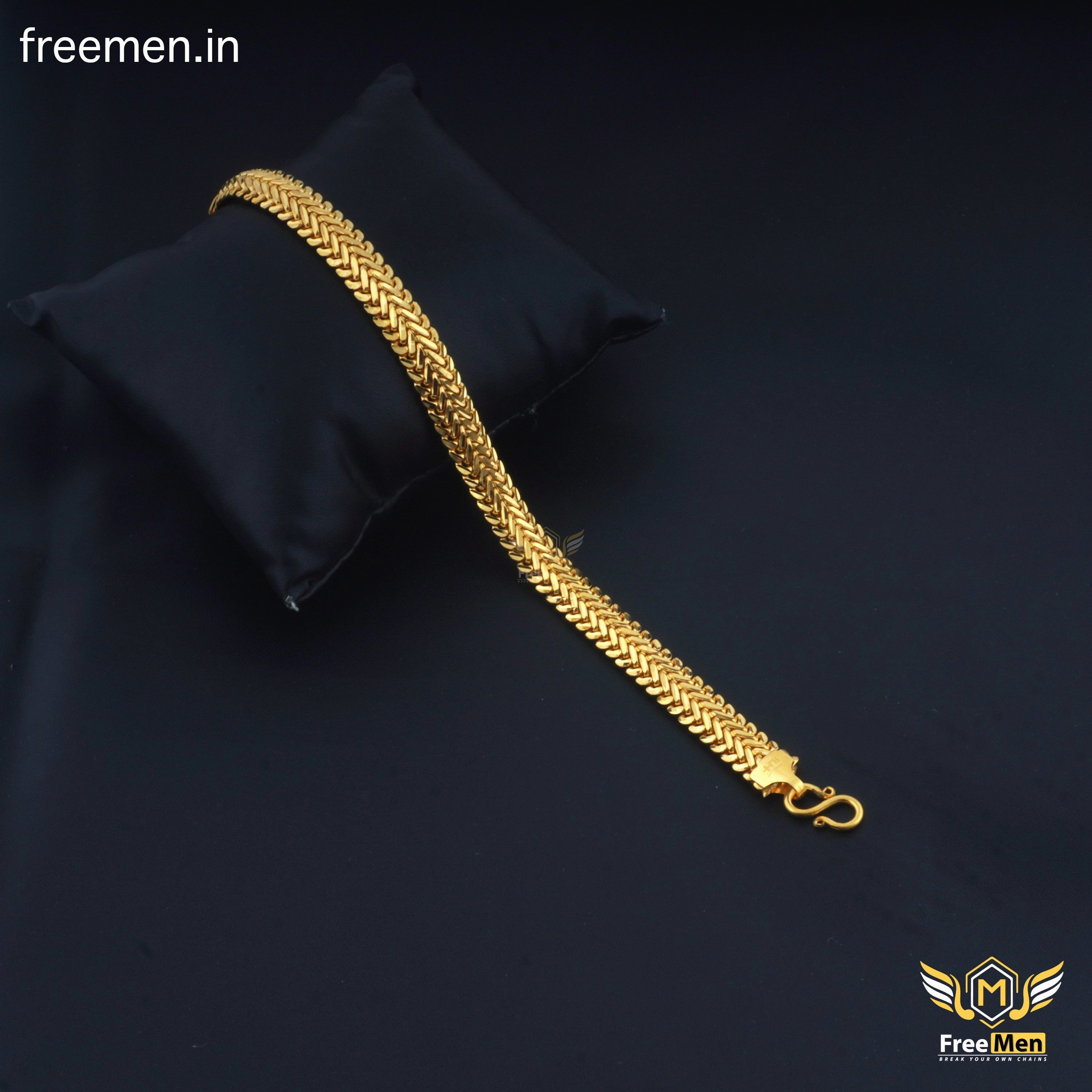 Freemen Exquisite Design Gold Plated Bracelet for Men - FM084 Pure Brilliance Muted Finish