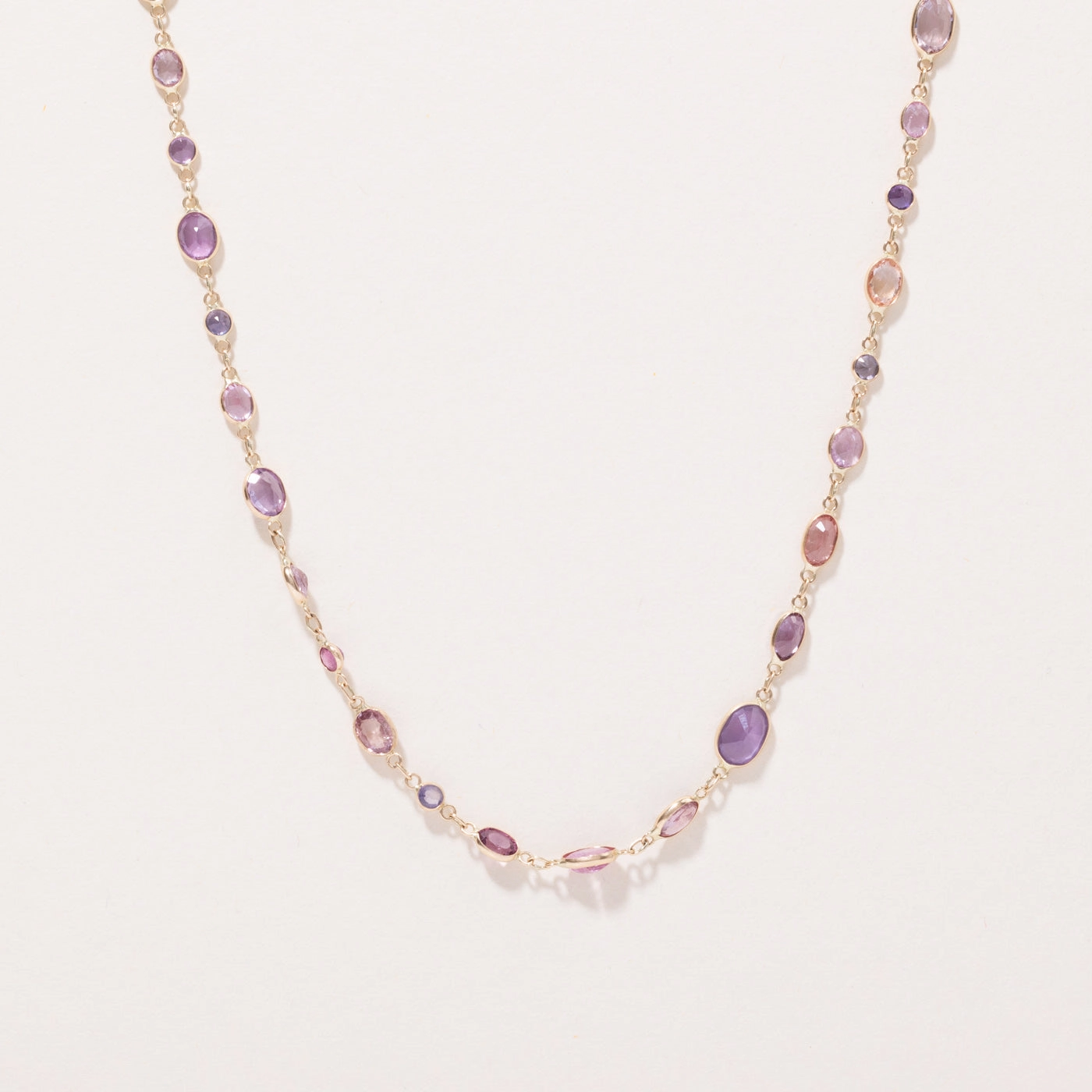 Luxury Form Multi Colour Sapphire Link Necklace | 20.00ctw | 32" |
