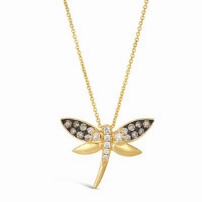 Seasonal Sparkle Le Vian Chocolate Ombre Diamond Dragonfly Pendant