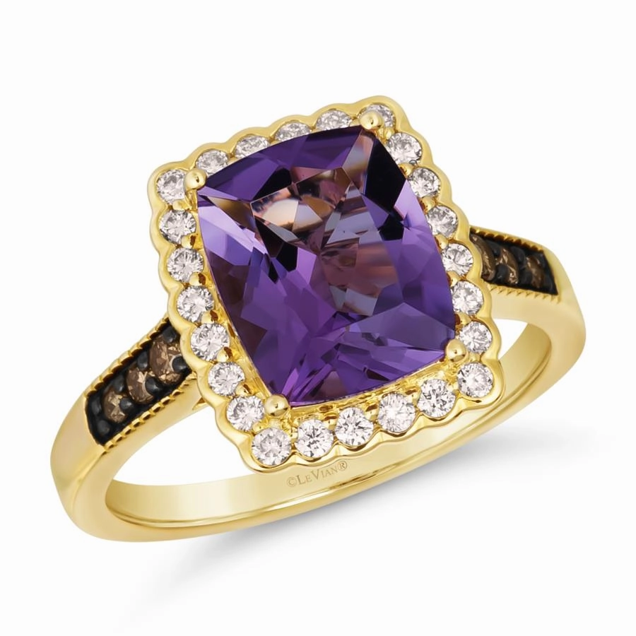 Gala Look Le Vian Chocolatier? Ring featuring Antique Cushion Grape Amethyst?