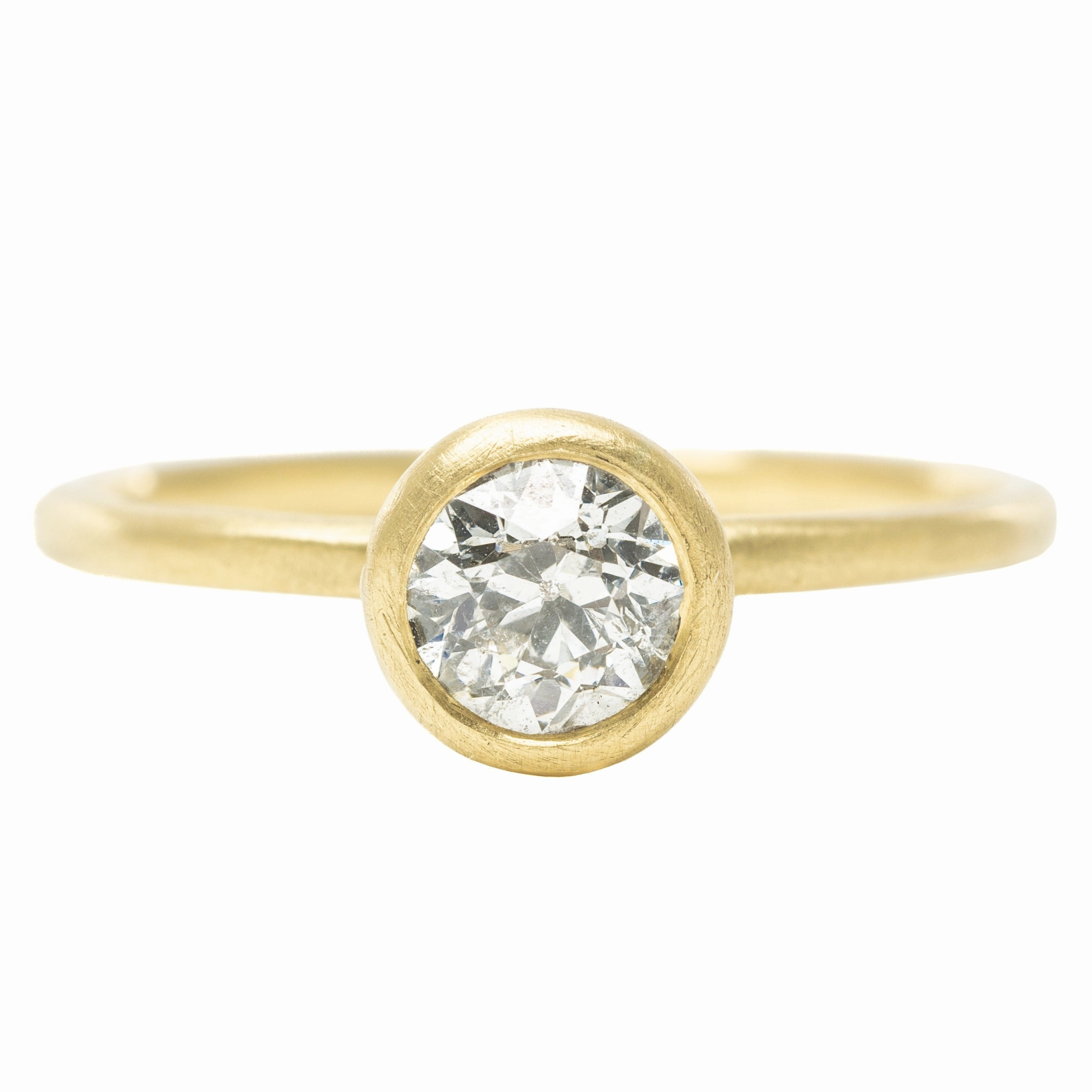 Branded Symbol Legacy Diamond Ring - 18ky Gold   Old Euro Diamond