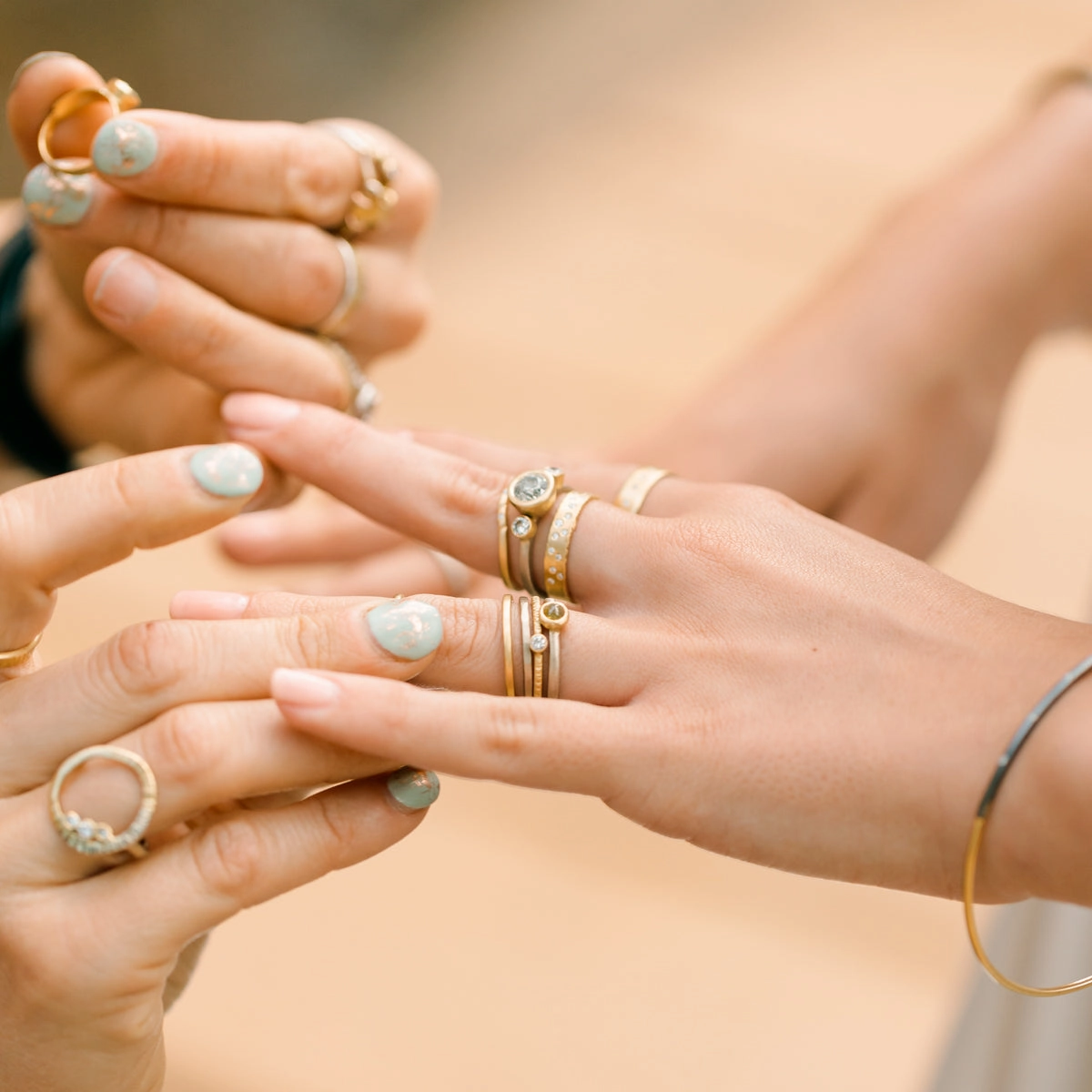 Bright Accent Timeless Motion Legacy Diamond Ring - Salt   Pepper Brilliant Cut Diamond set in an 18ky Gold Extra Heavy Bezel with VS Side Diamonds on a 14kpw Gold Band
