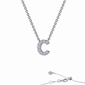 Letter C Pendant Necklace Distinctive Touch Pieces Daily Layer