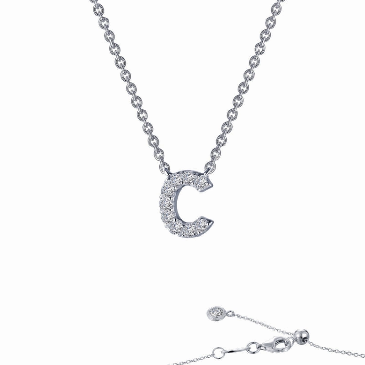 Letter C Pendant Necklace Distinctive Touch Pieces Daily Layer