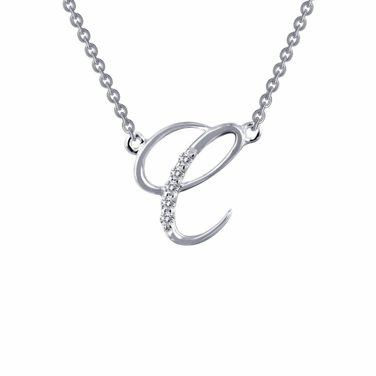 Letter C Pendant Necklace Everyday Style